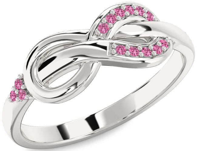 Pink Sapphire Silver Infinity Ring