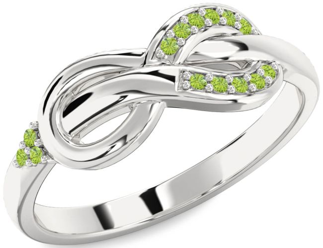 Peridot Platinum Infinity Ring