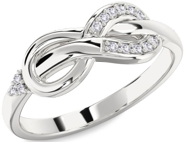 Salt & Pepper Diamond Platinum Infinity Ring