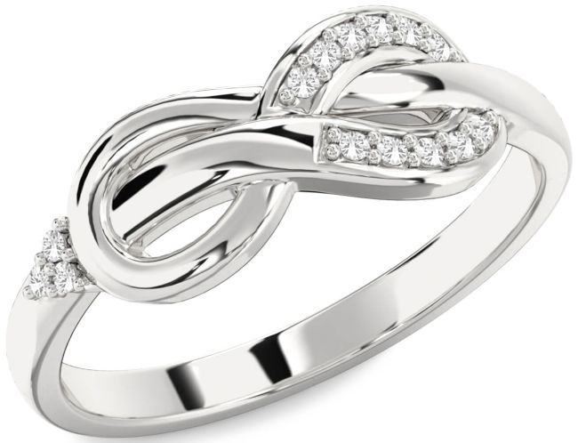 White Sapphire Silver Infinity Ring