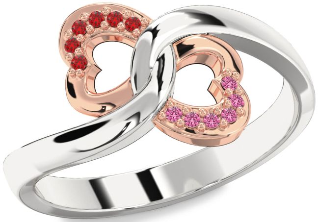 White Rose Gold Infinity Heart Promise Ring