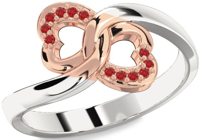 Ruby Rose Gold Silver Infinity Heart Ring