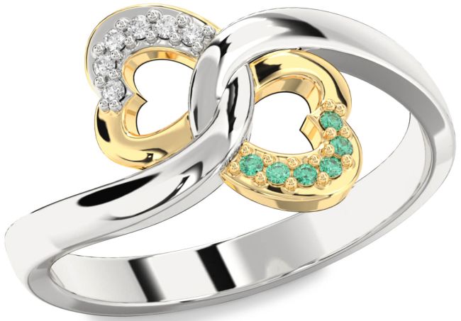 Gold Silver Infinity Heart Promise Ring