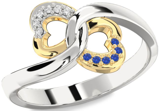 Gold Silver Infinity Heart Promise Ring