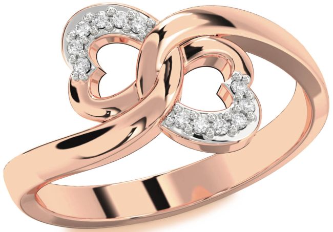 Diamond Rose Gold Infinity Heart Ring