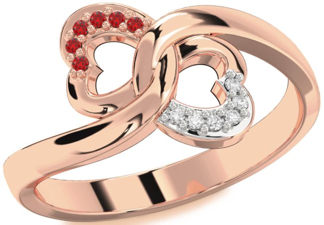 Rose Gold Silver Infinity Heart Promise Ring