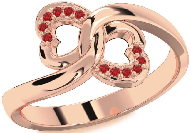 Ruby Rose Gold Infinity Heart Ring