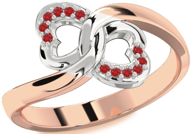 Ruby Rose Gold Silver Infinity Heart Ring