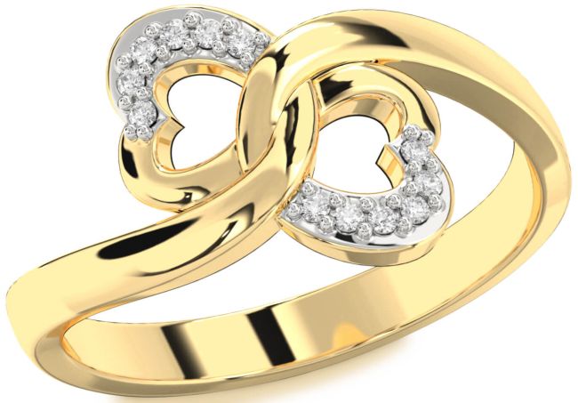 Lab Diamond Gold Infinity Heart Ring