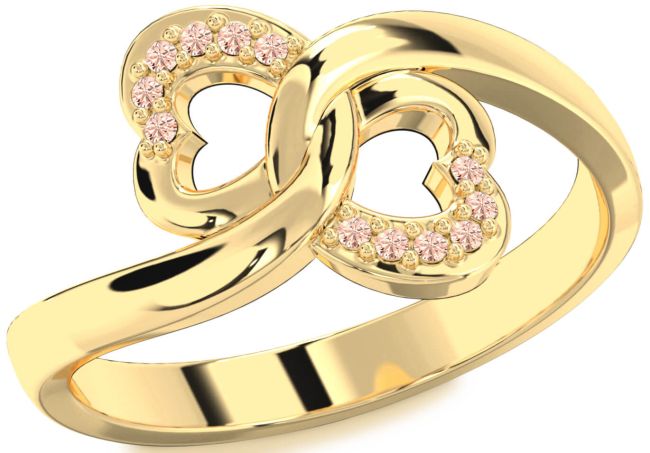 Morganite Gold Infinity Heart Ring
