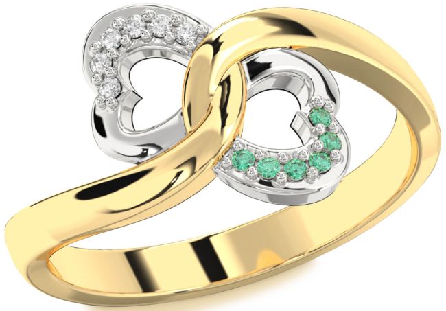 Gold Silver Infinity Heart Promise Ring