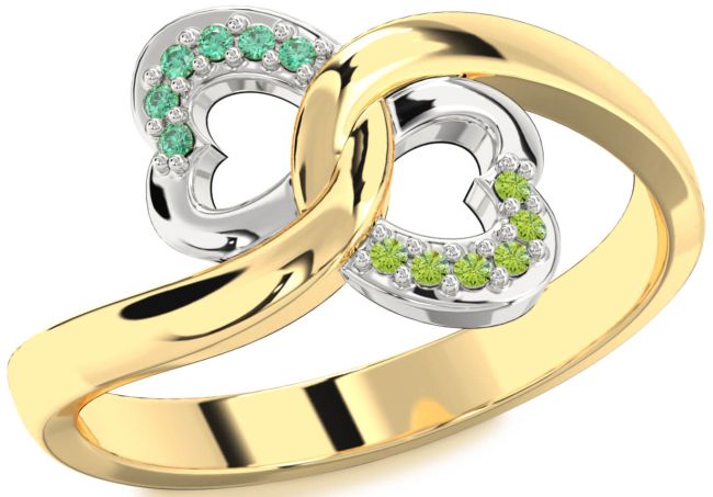 Gold Silver Infinity Heart Promise Ring