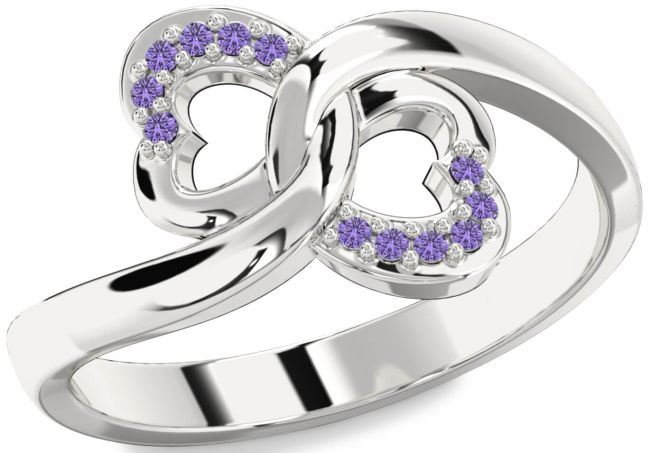 Alexandrite Silver Infinity Heart Ring