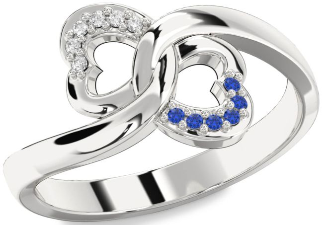 White Gold Infinity Heart Promise Ring