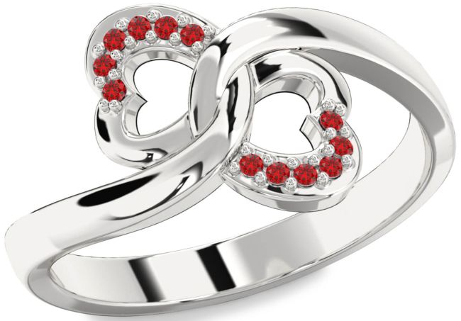 Ruby White Gold Infinity Heart Ring