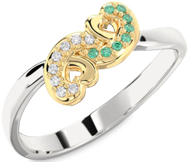 Gold Silver Infinity Heart Promise Ring
