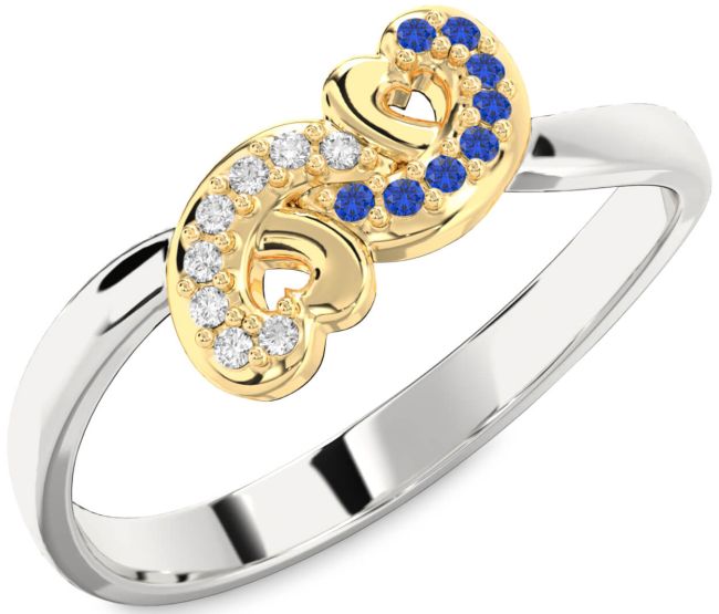 Gold Silver Infinity Heart Promise Ring