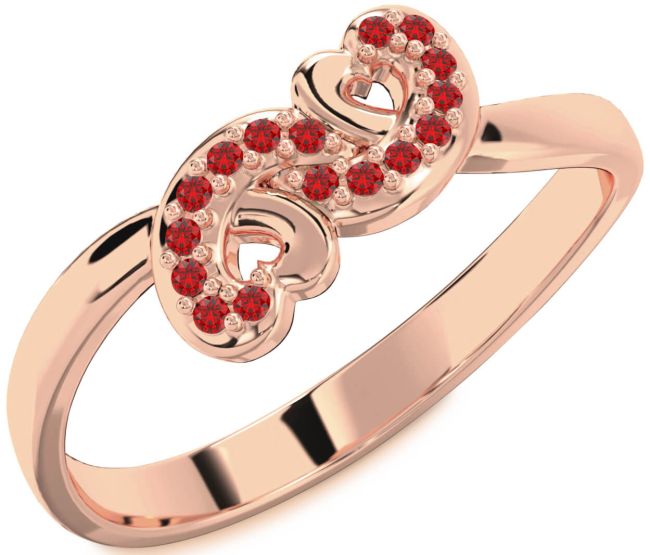 Ruby Rose Gold Silver Infinity Heart Ring