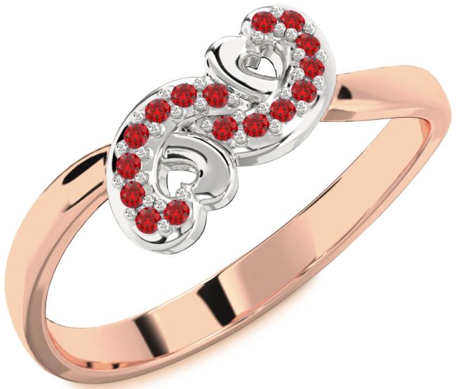 Ruby Rose Gold Silver Infinity Heart Ring