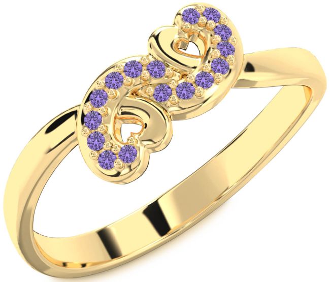 Alexandrite Gold Silver Infinity Heart Ring