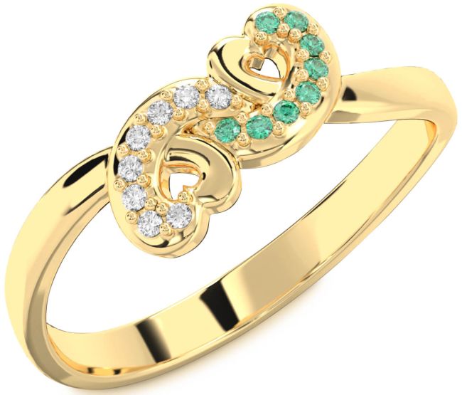 Gold Infinity Heart Promise Ring