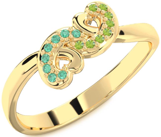Gold Infinity Heart Promise Ring