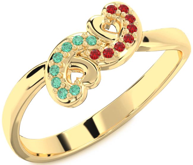 Gold Silver Infinity Heart Promise Ring