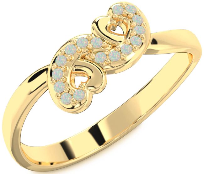 Opal Gold Infinity Heart Ring