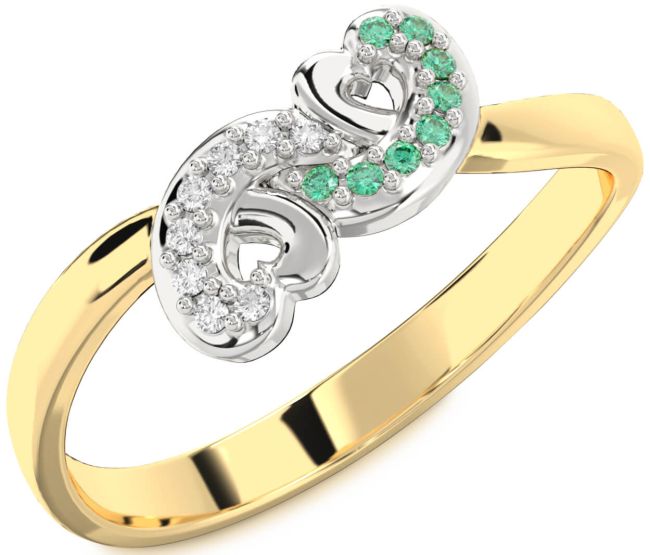 Gold Silver Infinity Heart Promise Ring