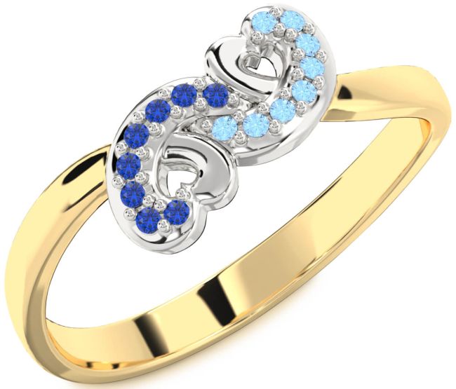 Gold Silver Infinity Heart Promise Ring