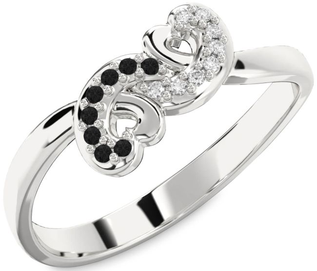 Silver Infinity Heart Promise Ring
