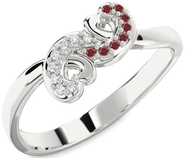 Silver Infinity Heart Promise Ring