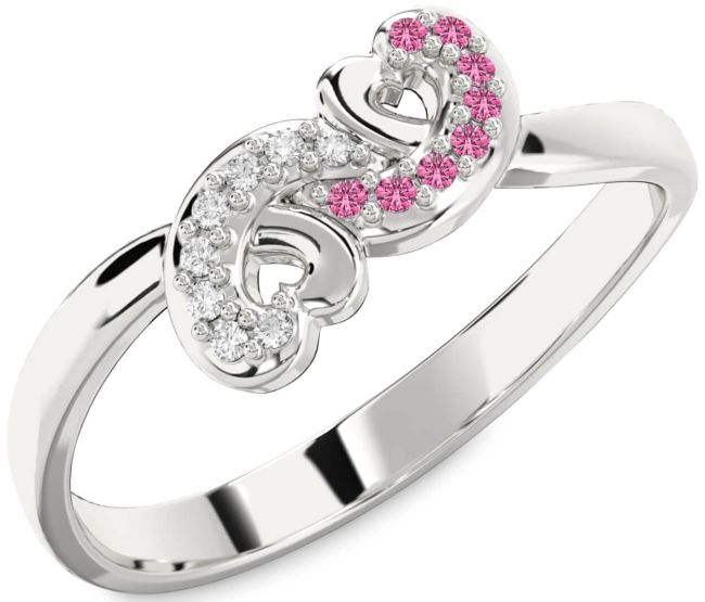 Silver Infinity Heart Promise Ring