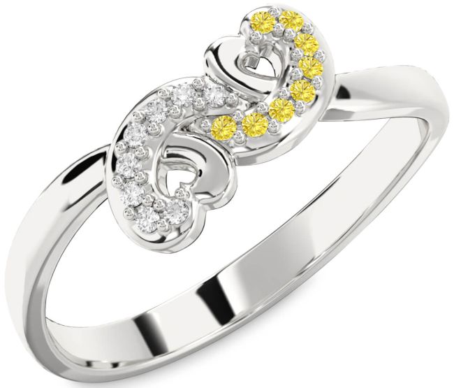 Silver Infinity Heart Promise Ring