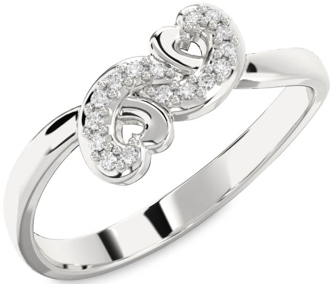 Lab Diamond Silver Infinity Heart Ring