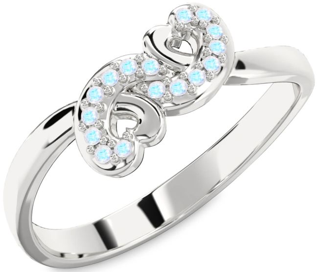 Moonstone Silver Infinity Heart Ring