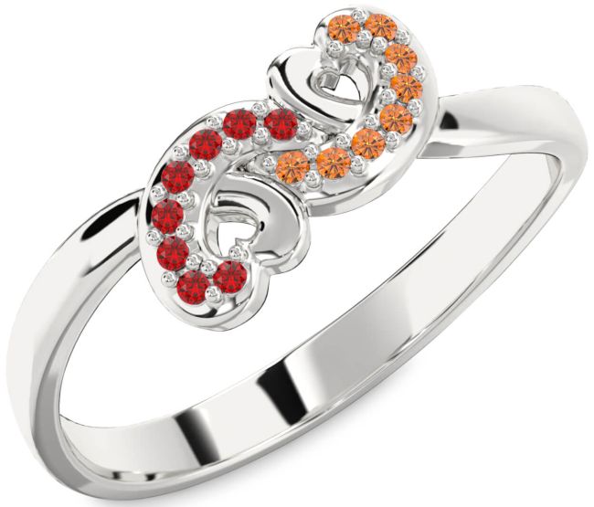 Silver Infinity Heart Promise Ring