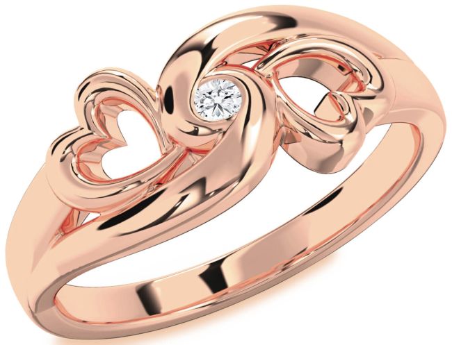 Diamond Rose Gold Infinity Heart Promise Ring