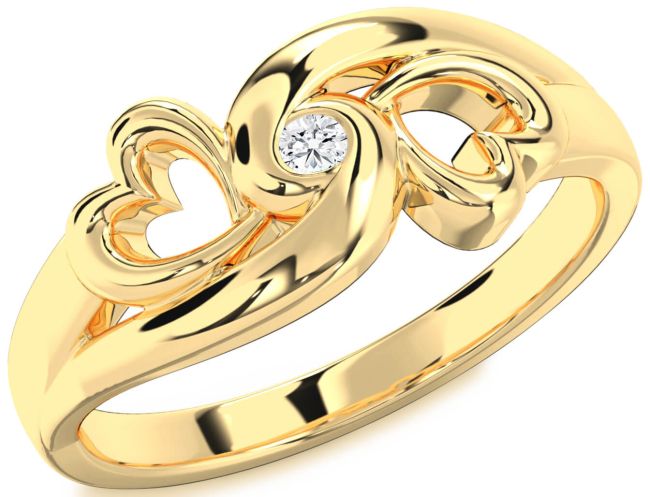 Diamond Gold Infinity Heart Promise Ring