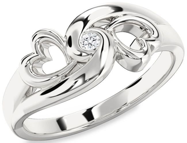 Diamond Silver Infinity Heart Promise Ring