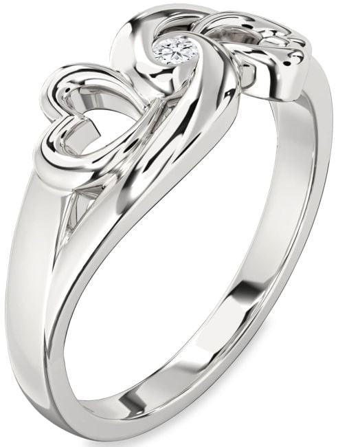 Lab Diamond Silver Infinity Heart Promise Ring