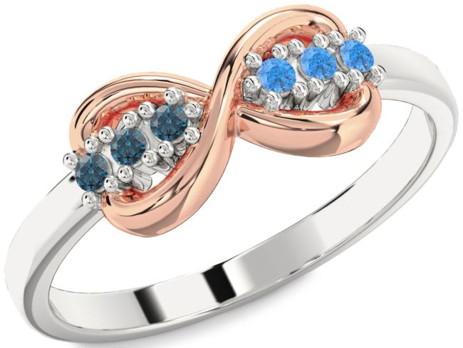 White Rose Gold Infinity Round Promise Ring
