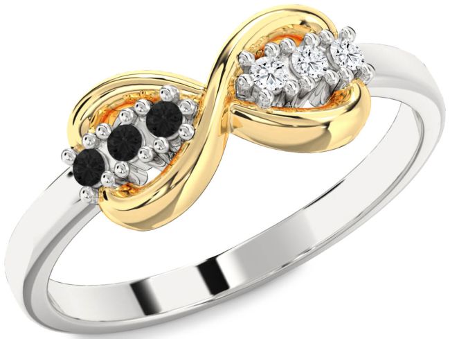 Gold Silver Infinity Round Promise Ring