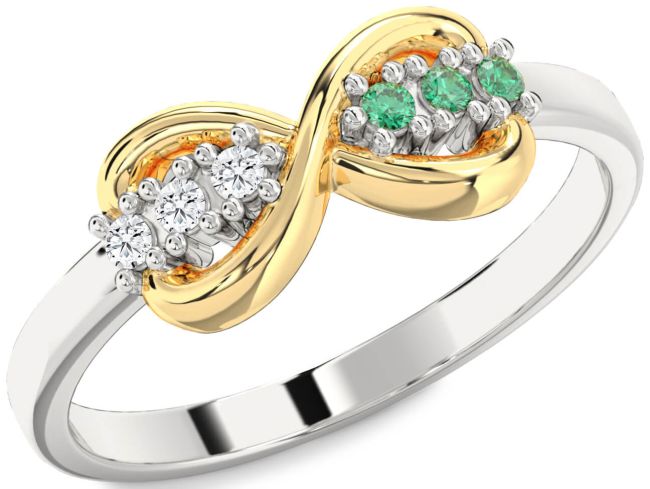 Gold Silver Infinity Round Promise Ring