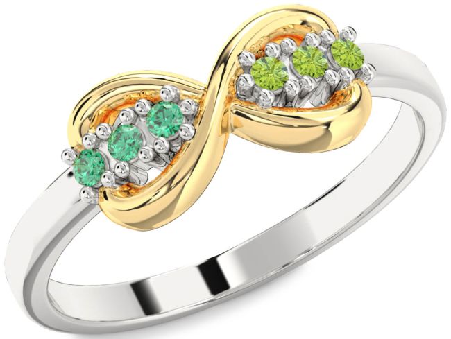 Gold Silver Infinity Round Promise Ring