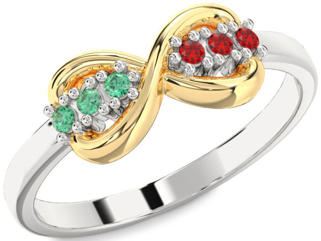Gold Silver Infinity Round Promise Ring