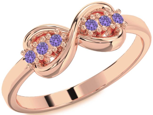 Alexandrite Rose Gold Infinity Round Ring