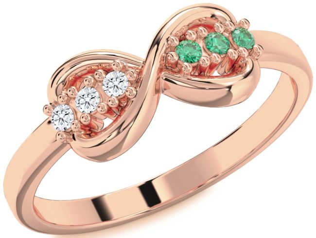 Rose Gold Infinity Round Promise Ring