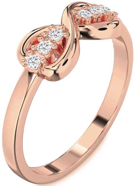 Lab Diamond Rose Gold Infinity Round Ring