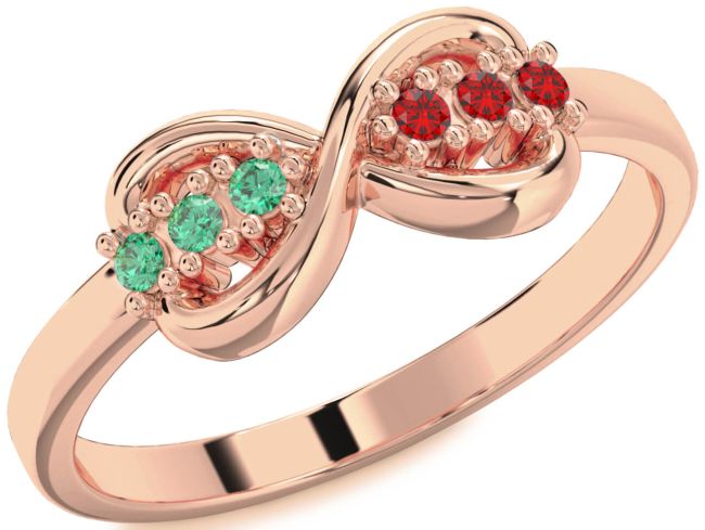 Rose Gold Silver Infinity Round Promise Ring